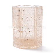 Resin with Natural Quartz Crystal Chip Stones Pen Holder, Home OFFice Tabletop Decoration, Hexagon, 109.5x84x80mm; Inner Diameter: 63x56.5mm(DJEW-F015-02A)