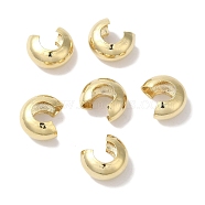 Brass Crimp Bead Cover, Lead Free & Cadmium Free, Real 24K Gold Plated, 9x5mm, Hole: 4.5mm(KK-K383-07B-G)