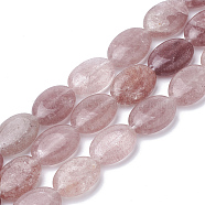Natural Strawberry Quartz Beads Strands, Oval, 18~18.5x13x6mm, Hole: 1mm, about 22pcs/strand, 15.7 inch(G-S292-31)