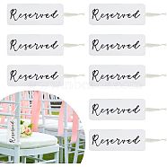 Acrylic Reserved Hanging Signs, with Single Face Satin Ribbon, Clear, 275mm(HJEW-PH01556)