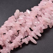 Natural Rose Quartz Nuggets Beads Strands, 8~30x5~12mm, Hole: 1mm, about 15.3 inch~15.7 inch(G-E271-36)