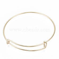Adjustable Iron Expandable Bangle Making, Light Gold, 2-1/2 inch(65mm)(X-BJEW-R038-KC)
