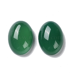 Glass Cabochons, Ovall, Green, 14.5x10x5mm(GLAA-B015-08A)