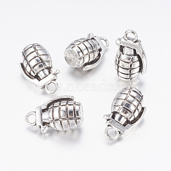 Tibetan Style Zinc Alloy Pendants, Lead Free & Cadmium Free, Grenade, Antique Silver, 22.3x13x11.5mm, Hole: 3mm(X-TIBEP-R334-165AS-RS)