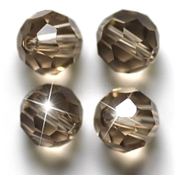 Imitation Austrian Crystal Beads, Grade AAA, K9 Glass, Faceted(32 Facets), Round, Gray, 6mm, Hole: 0.7~0.9mm(SWAR-F021-6mm-215)