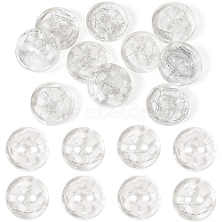 2-Hole Resin Button, Flat Round, White, 13x3mm, Hole: 2mm(BUTT-TAC0007-01B)