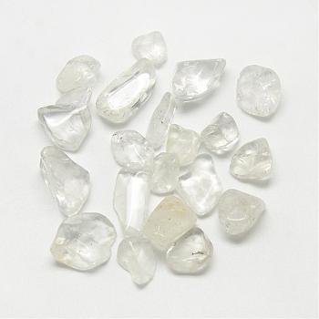 Natural Quartz Crystal Beads, Rock Crystal Beads, Tumbled Stone, Nuggets, No Hole/Undrilled, 12~25x9~17x3~14mm