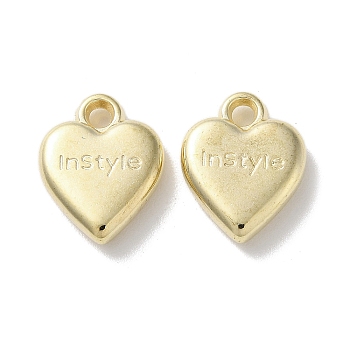 CCB Plastic Pendants, Heart Charms, Golden, 18x14x4mm, Hole: 2.2mm