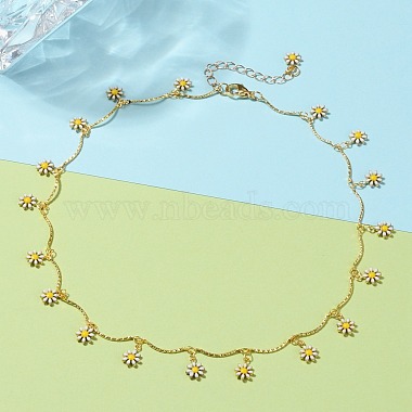 Ожерелья с подвесками из латуни и эмалью(NJEW-JN03227)-5