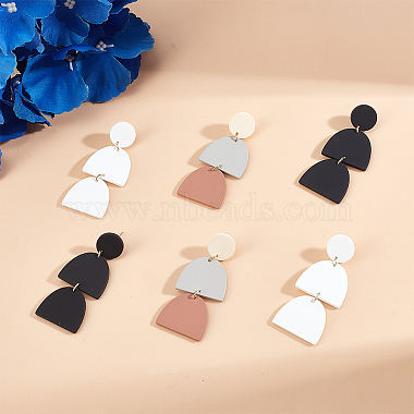 3 Pairs 3 Style Polymer Clay Dangle Stud Earrings with 316 Surgical Stainless Steel Pins(EJEW-AN0004-28)-7