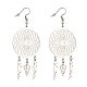304 Stainless Steel Woven Net with Feather Dangle Earrings for Women(EJEW-JE05005)-2
