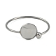 304 Stainless Steel Blank Bangle Bases with Flat Round(STAS-Z088-01P-03)-2