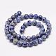Brins de perles de jaspe de tache bleue naturelle(G-K153-B07-8mm)-2