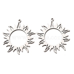 201 Stainless Steel Pendants, Sun Charms, Laser Cut, Cut-Out, Stainless Steel Color, 30x27.5x1mm, Hole: 1.4mm(SA-Z001-06P)