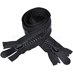 1Pc Polyester Zippers for Garment Accessories, Resin Zipper Lifting Rings for Sewing Bags, Black, 835x41x4.5mm(FIND-CY0002-18)