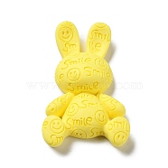 Opaque Resin Cabochons, Rabbit Shape, Yellow, 48x29x9mm(CRES-D023-01C)