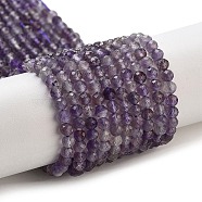 Natural Amethyst Beads Strands, Faceted, Round, 3~3.5mm, Hole: 0.8mm, about 117pcs/strand, 15.94''(40.5cm)(G-G140-A04-01)