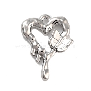 Alloy Pendants, Heart, 20x14.5x3mm, Hole: 1.6mm(PALLOY-U003-08C-S)