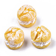 Opaque Resin Decoden Cabochons, Imitation Food, Bread, Gold, 23~24x20~21mm(X-CRES-N022-104)