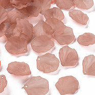 Transparent Frosted Acrylic Pendants, Petaline, Rosy Brown, 19.5x16.5x4mm, Hole: 1.5mm(MACR-S371-01A-763)