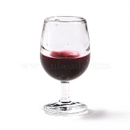 Transparent Resin Pendants, Red Wine Glass/Goblet Charm , Clear, 38x20.5mm, Hole: 3mm(RESI-G054-03)