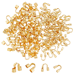 Elite 120Pcs 2 Styles Brass Cord Locks, U-shaped, Golden, 4.5~5x4~7x1~2mm, Hole: 0.6~0.7mm, 60pcs/style(KK-PH0006-84G)