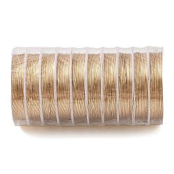 10 Rolls Round Copper Wire, Long-Lasting Plated, Light Gold, 24 Gauge, 0.5mm, 5.5m/roll(CWIR-C003-01D-KCG)