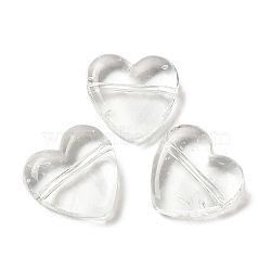 Handmade Lampwork Beads, Heart, Clear, 20x20x7mm, Hole: 1.2~1.5mm(LAMP-U002-03L)