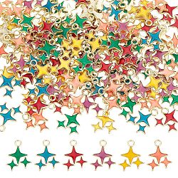 ARRICRAFT 120Pcs 6 Colors Alloy Enamel Pendants, Light Gold, Star Charm, Mixed Color, 18x14x2mm, Hole: 2.2mm, 20pcs/color(ENAM-AR0001-45)