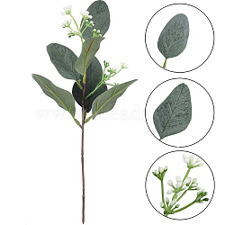 Plastic Artificial Eucalyptus Leaf, for Wedding Indoor Outdoor Home Garden Porch Window Plant Decoration, Green, 270mm(PW-WGFCE17-03)