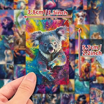 50Pcs Animals Paper Self-Adhesive Picture Stickers, for Water Bottles, Laptop, Luggage, Cup, Computer, Mobile Phone, Skateboard, Guitar Stickers Decor, Mixed Color, 57x38x0.1mm, 50pcs/set