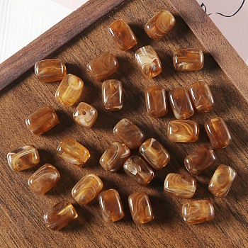 Resin Beads, Imitation Gemstone Beads, Rectangle, Sienna, 12x8x8mm