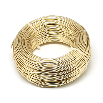 Round Aluminum Wire, Bendable Metal Craft Wire, Flexible Craft Wire, for Beading Jewelry Doll Craft Making, Champagne Gold, 18 Gauge, 1.0mm, 200m/500g(656.1 Feet/500g)