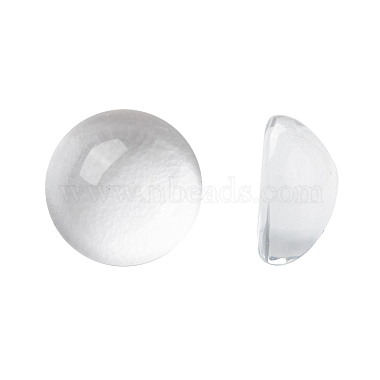8mm Clear Half Round Glass Cabochons