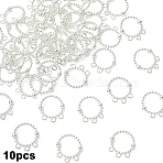 50Pcs Alloy Bead Frame, Flat Round, Silver, 17.8x16x3mm, Hole: 1.4mm & 1.5mm(FIND-YW0009-44S)
