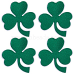 Saint Patrick's Day Iron on Shamrock Cloth Patches, Embroidery Appliques, Sewing Craft Decoration, Green, 77x72x1.5mm(PATC-WH0005-36)