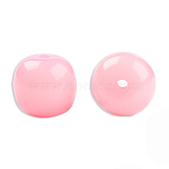 Opaque Resin Beads, Barrel, Pink, 12x11mm, Hole: 1.6~1.8mm(RESI-N034-28-S12)