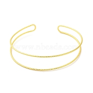 Rack Plating Brass Cuff Bangle, Long-Lasting Plated, Golden, Inner Diameter: 2-3/8 inch(5.9cm)(BJEW-D043-01G)