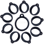 20Pcs Silicone Pendant, for Electronic stylus & Lighter Making, Ring, Black, 16x12x6mm, Hole: 2.5mm, Inner Diameter: 8mm(SIL-GF0001-32C)