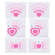 Heart Plastic Self-Adhesive Stickers, for DIY Photo Album Diary Scrapbook Decoration, Pink, 98x127x0.3mm, 3pcs/set(DIY-WH0588-61)