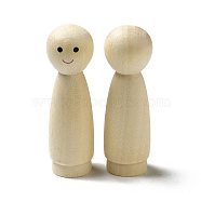 Unfinished Wooden Peg Dolls Display Decorations, for Painting Craft Art Projects, Beige, 21.5x70.5mm(WOOD-E015-01D)