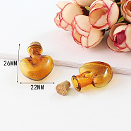 Miniature Glass Bottles, with Cork Stoppers, Empty Wishing Bottles, for Dollhouse Accessories, Jewelry Making, Heart Pattern, 26x22mm(MIMO-PW0001-035A)