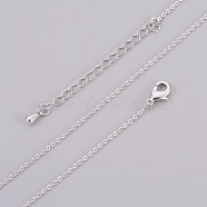Brass Cable Chain Necklaces Making, with Lobster Claw Clasp, Platinum, 17.51 inch(44.5cm)(MAK-P011-01P)