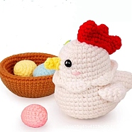Animal Display Decoration DIY Knitting Kits for Beginners, including Doll Eye, Crochet Hook, Stitch Marker, Yarn, Instruction, Chick, 10cm(PW-WG18830-03)