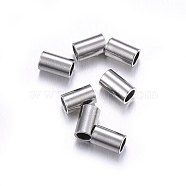 Tarnish Resistant 201 Stainless Steel Tube Beads, Stainless Steel Color, 4x2.5mm, Hole: 1.8mm(STAS-O107-07P-A)