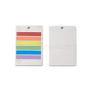 304 Stainless Steel Enamel Pendants, Lead Free & Cadmium Free, Rectangle, Pride Theme, Colorful, 30x20x2mm, Hole: 1.6mm(FIND-A029-05P)
