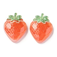 Transparent Resin Decoden Cabochons, Strawberry, Orange Red, 21.5x17x7mm(X-CRES-J046-03G)