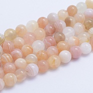 Natural Botswana Agate Beads Strands, Round, 4mm, Hole: 1mm, about 98pcs/strand, 15.5 inch(39.5cm)(G-F530-04-4mm)