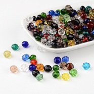 Perles en rondelles facettées en verre transparent, couleur mixte, 8x6mm, Trou: 1mm(GLAA-R152-8mm-M1)
