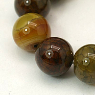 Dyed Natural Dragon Veins Agate Beads Strands, Round, 6mm, Hole: 1mm, about 62pcs/strand, 15.74 inch(G-C068-6mm-15)